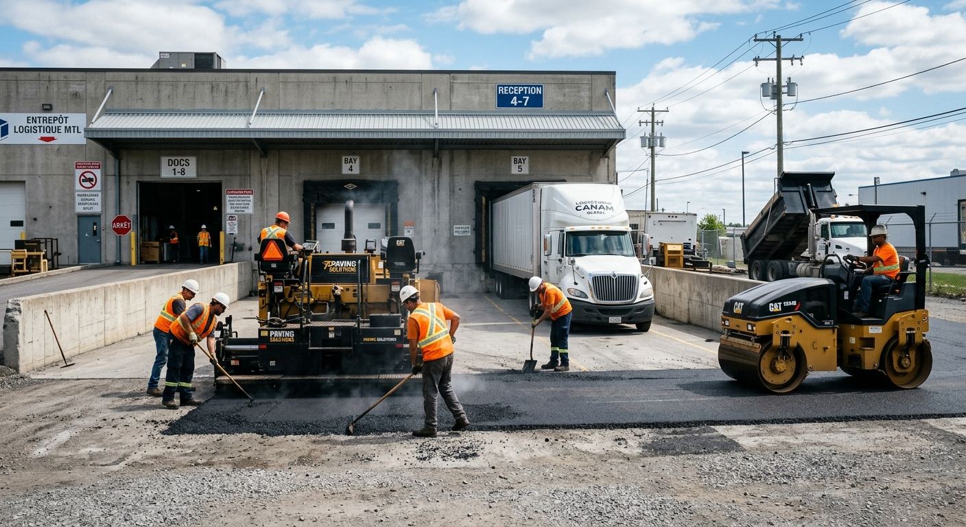 Pavage entrée commerciale à Nicolet