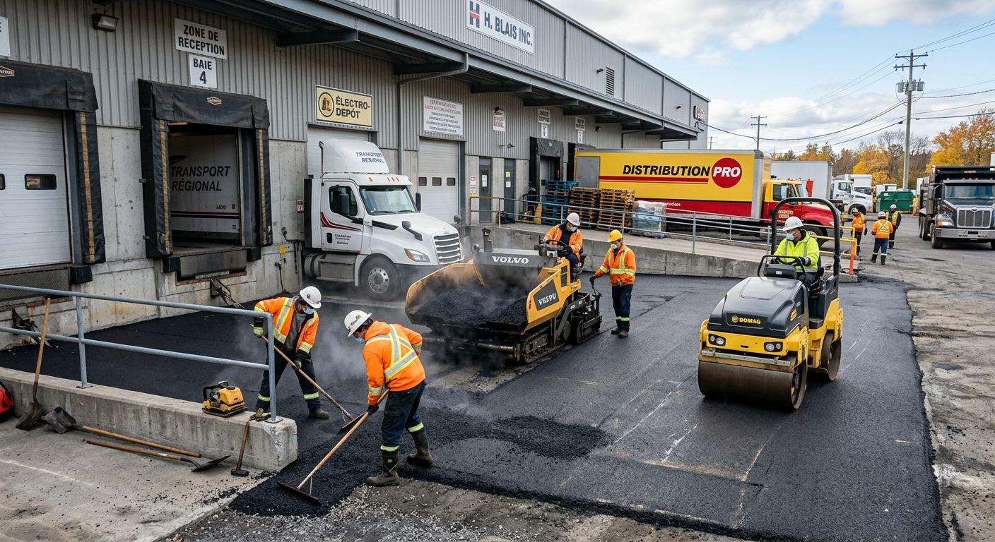 Réfection stationnement asphalte à Bromont