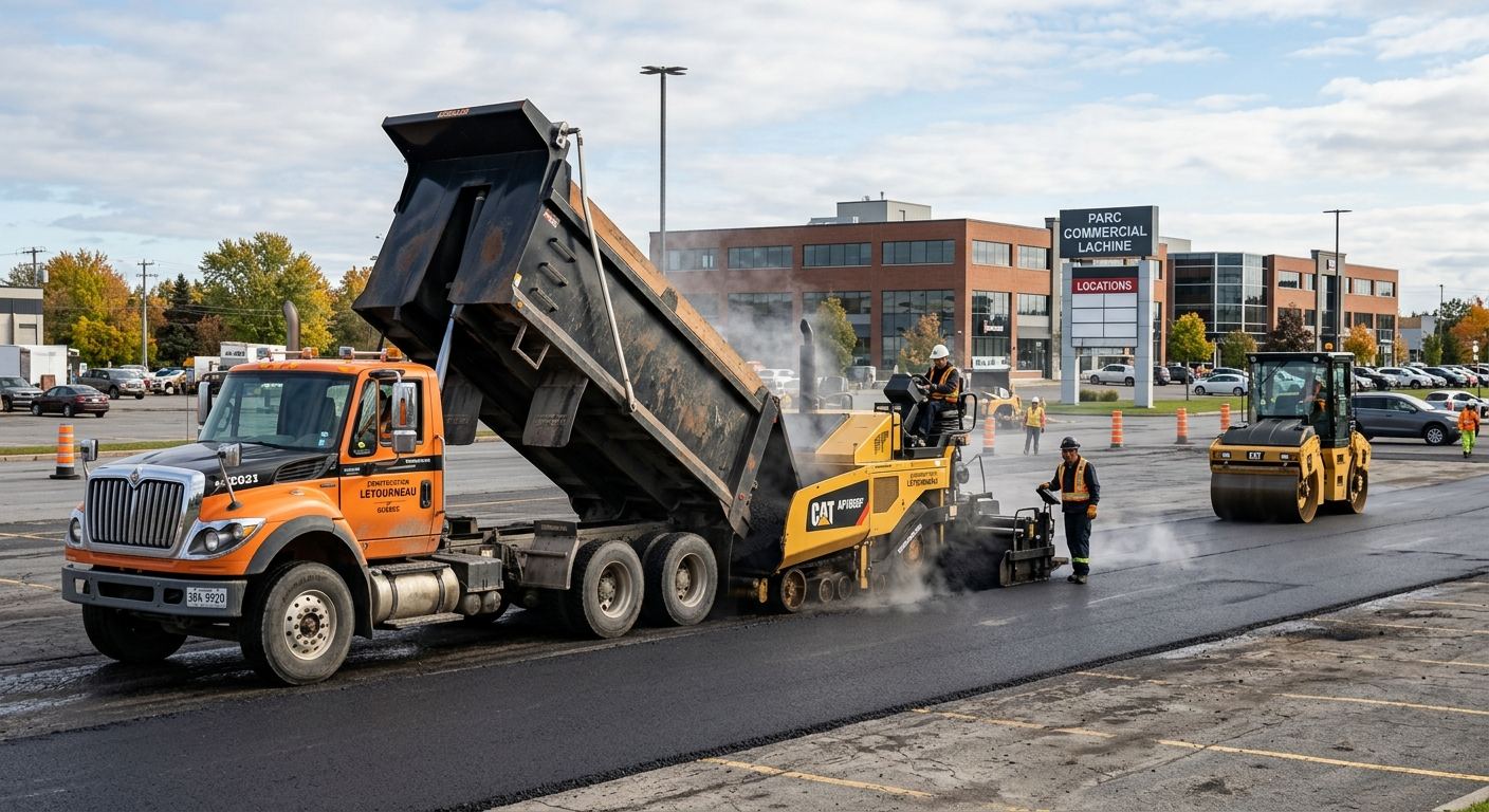 Équipe pavage commercial à Matapédia, Québec